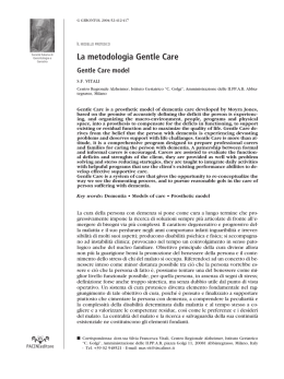 La metodologia Gentle Care - Societá Italiana di Gerontologia e