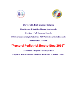 Percorsi Pediatrici Simeto-Etna 2016
