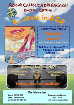Locandina estate ACR 2016 - Azione Cattolica Italiana