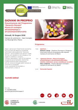 Programma - Camera di Commercio di Milano