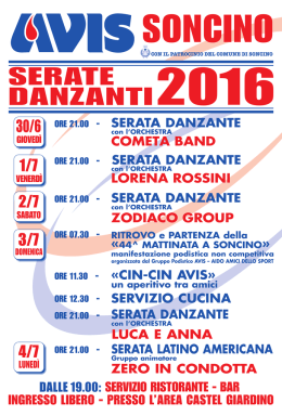 Locandina Serate Danzanti 2016