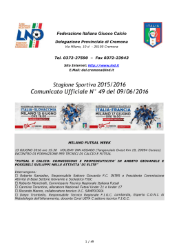 Comunicato Ufficiale n. 49