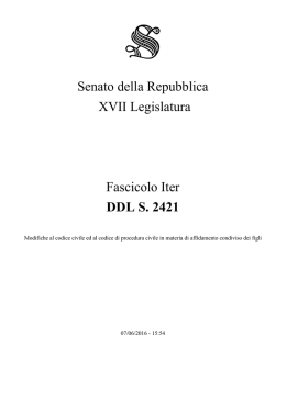 Senato della Repubblica XVII Legislatura Fascicolo Iter DDL S. 2421