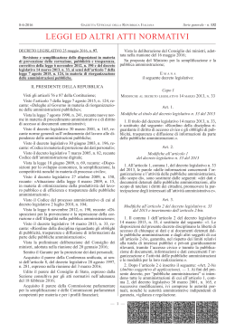 LEGGI ED ALTRI ATTI NORMATIVI