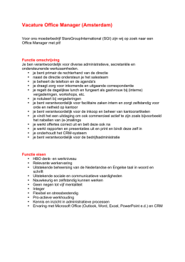 Vacature Office Manager (Amsterdam)