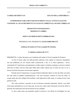 LEOPOLDO DI GIROLAMO, Sindaco di Terni