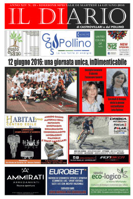 12 giugno 2016: una giornata unica, inDimenticabile