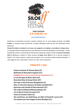 film finalisti | 016 - Siloe Film Festival