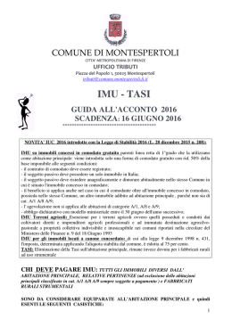 Guida IMU ACCONTO 2016 Montespertoli