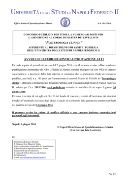pubbl. il 09/06/2016 - Università degli Studi di Napoli Federico II