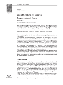Le problematiche del caregiver - Societá Italiana di Gerontologia e