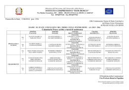 Calendario prove scritte e turni di assistenza Francavilla