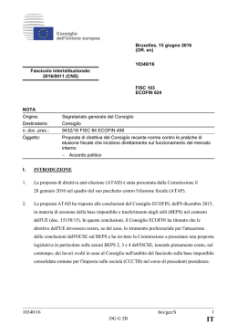 10340/16 hio/gez/S 1 DG G 2B I. INTRODUZIONE 1. La proposta di