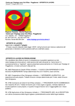 Centro per l`Impiego zona Val d`Elsa - Poggibonsi