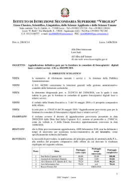 AGGIUDICAZIONE DEFINITIVA - Fornitura Fotocopiatrici