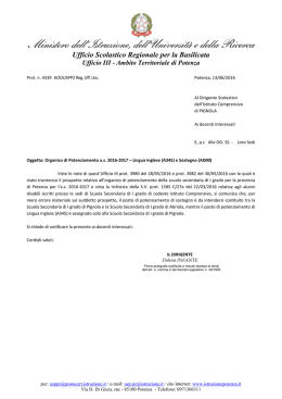 Rettifica potenziamento_ IC Pignola - Ufficio III – Ambito Territoriale