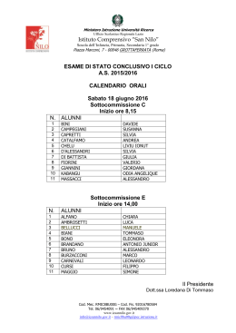 Istituto Comprensivo &ldquo;San Nilo&rdquo; ESAME DI STATO CONCLUSIVO I