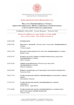 seminario scientifico dipartimentale - Policlinico S.Orsola