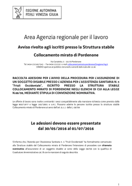 Per approfondire scarica l`avviso