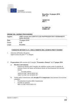 10238/1/16 REV 1 1 VERSIONE RIVEDUTA N. 1 DELL`ORDINE