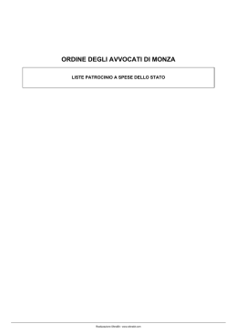 ORDINE DEGLI AVVOCATI DI MONZA