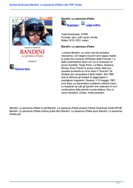 (Inizia) Scaricare Bandini. La speranza d`Italia Libri PDF Gratis