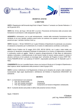 decreto n. 2016/192 - Università degli Studi di Napoli Federico II