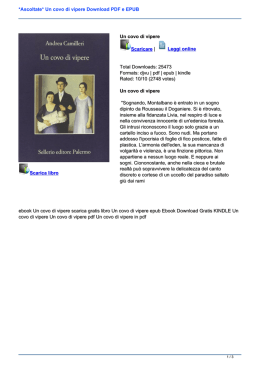 *Ascoltate* Un covo di vipere PDF e EPUB