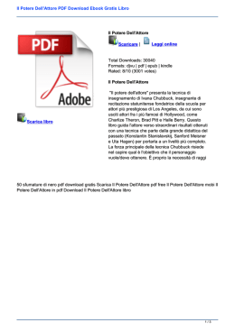 Il Potere Dell`Attore PDF Ebook Gratis Libro