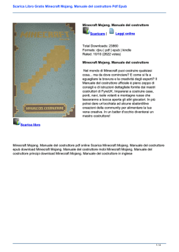 Scarica Libro Gratis Minecraft Mojang. Manuale del costruttore Pdf