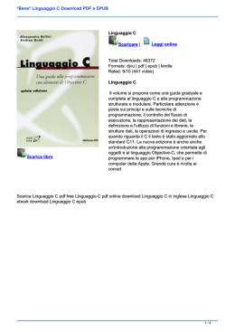 *Bene* Linguaggio C PDF e EPUB
