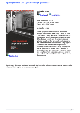 (Sguardo) Libro Logica del senso pdf gratis italiano