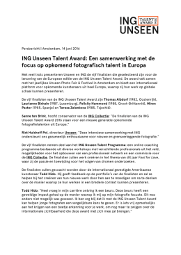 ING Unseen Talent Award: Een samenwerking