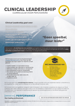 Curriculum Clinical Leadership voor Psychiaters