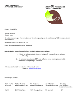 19:00 Lentevergadering kwaliteitsgroep provincie Antwerpen