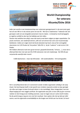 Verslag WK veteranen 2016 Alicante