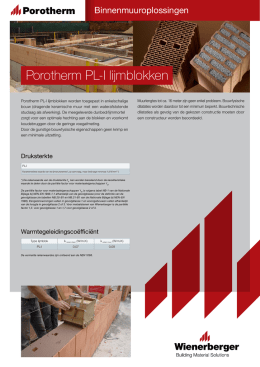 Porotherm Lijmblokken PL-I | Leaflet