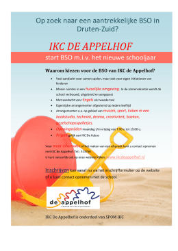 Waarom kiezen voor de BSO van IKC de Appelhof?