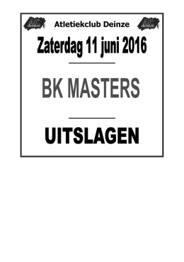 BK Masters zaterdag 11 juni 2016 (dag1)