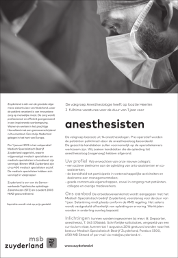 anesthesisten - Medischcontactbanen.nl