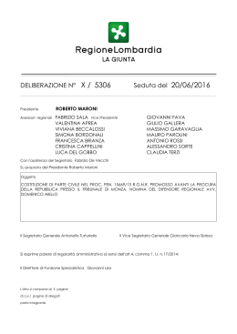 DELIBERAZIONE N&deg; X / 5306 Seduta del 20/06