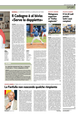 La Fanfulla non nasconde qualche rimpianto