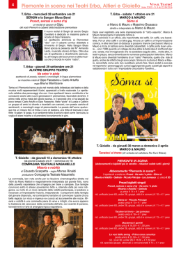 Piemonte in scena nei Teatri Erba, Alfieri e Gioiello