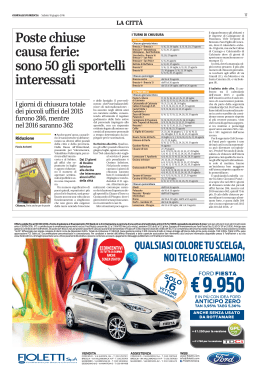 Poste chiuse causa ferie: sono 50 gli sportelli interessati