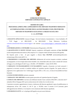 1 comune di foggia servizio contratti e appalti bando di gara