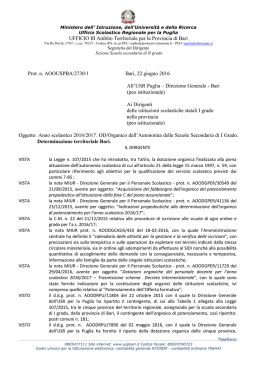 UFFICIO III Ambito Territoriale per la Provincia di Bari Prot. n