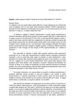 Al sindaco Giovanni Terzulli Oggetto:​ Lettera aperta al sindaco