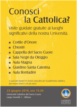 Visite guidate gratuite - Università Cattolica del Sacro Cuore