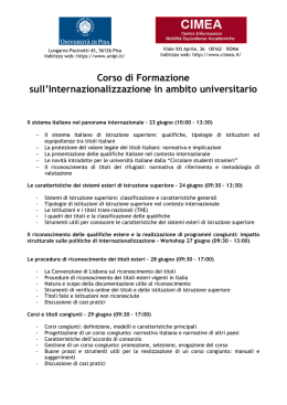 Programma del corso - Università di Pisa