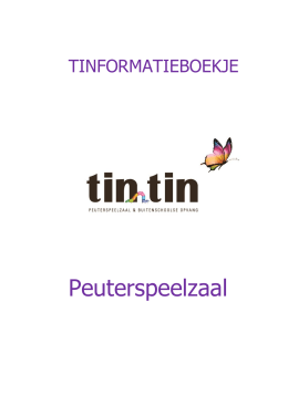 Informatie Boekje PSZ - Tintin Peuterspeelzaal